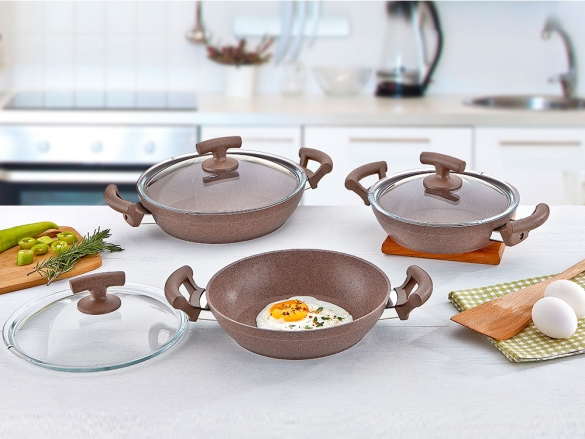 Eco Granit Sahan Set - Kahve